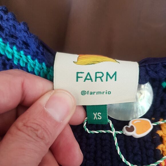 Farm Rio Anthropologie Dress XS Sweater Knit Mini Bohemian Southwestern Boho - Picture 8 of 16